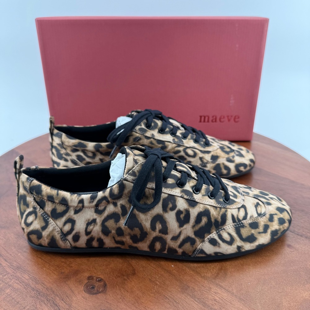 Maeve Low Profile Leopard Print Sneakers Women's Size 37 EU Animal Print Lace Up